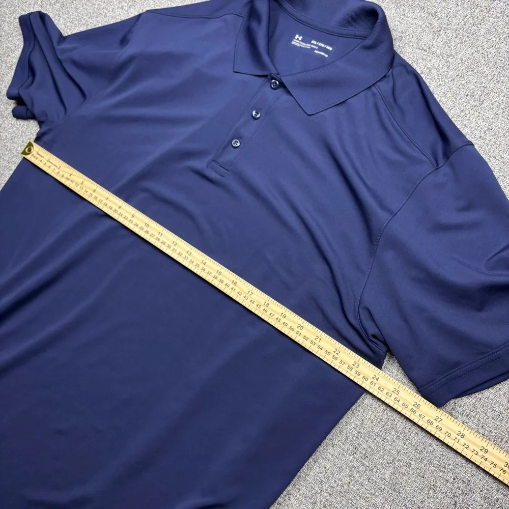 Under Armour Mens XXL Navy Blue HeatGear Loose Fit Short Sleeve Polo Shirt